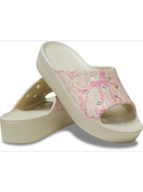 Crocs Classic Platform Snake Print Slide Clog