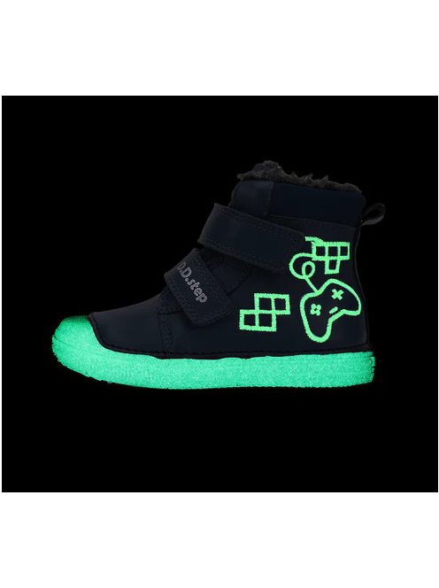 Ddstep kisfiú téli száras cipő -25-30 - Fluoreszkáló talppal - Vízlepergető bevonattal